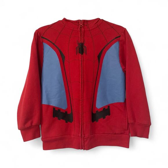 Marvel Spider-Man Far From Home Boys Long Sleeve Zip Hoodie with Mask SZ Small - Picture 2 of 7